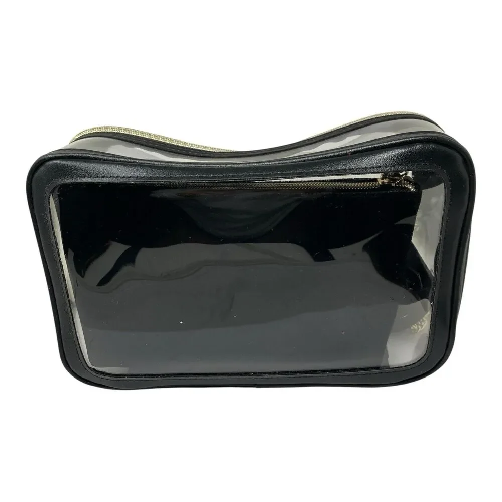 Victorias Secret Makeup Bag Set Velvet Cosmetic Pouches Clear Travel Case Glam